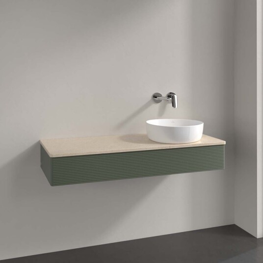 Villeroy & Boch Antao Servantskap med 1 skuff 120x50x19 cm m/lys Grønn Matt/Crème