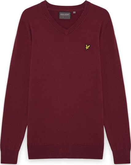 Lyle & Scott Golf V Neck Pullover Rød Golfgenser herre Plum Medium