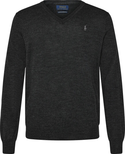 Polo Ralph Lauren 2/30 Merino Wl Rws Lsl Plo Grey XS