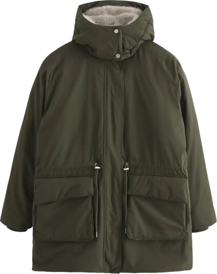 Lindex Padded Parka   DARK DUSTY GREEN   M