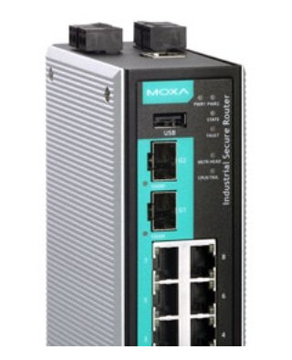 Moxa EDR-810 Industriell Router med Brannmur og Rask Ethernet, Svart