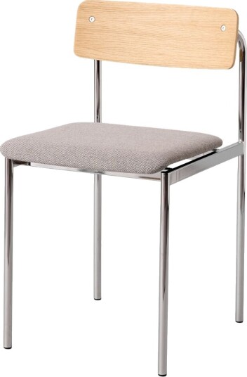Moebe Offset Spisestol Trukket Krom/ Lakkert Eik/ny Ull 128