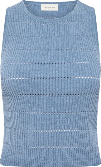 Calvin Klein Jeans Matte Chenille Sl Top Blue XS