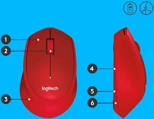 Logitech M330 Silent Plus Trådløs Mus med Optisk Sensor Rød Logitech M330 Silent Plus Trådløs Mus med Optisk Sensor Rød