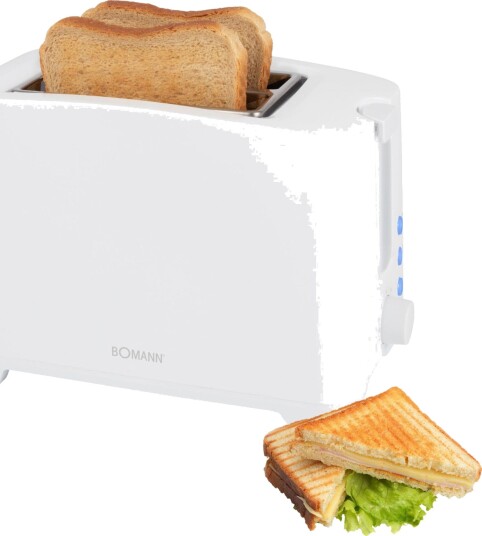 Bomann TA 6065 CB Brødrister 750W (2 skiver) Hvit Bomann TA 6065 CB Brødrister 750W (2 skiver) Hvit