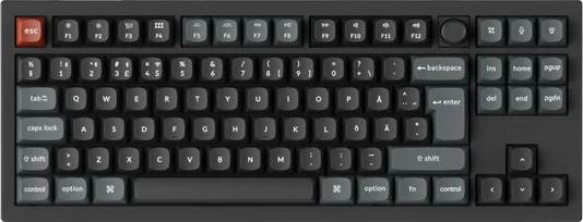 Keychron V3 Ultra 80% Gamingtastatur med Nordisk Layout og Trådløs POM Brown