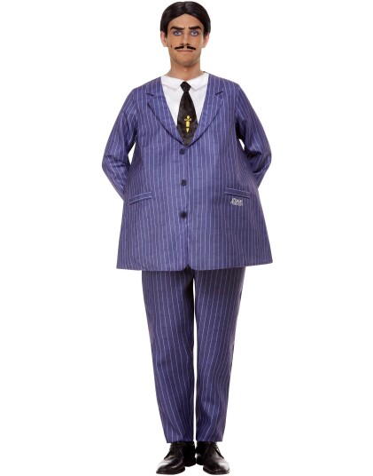 Lisensiert Addams Family Gomez Kostyme med Parykk Strl M