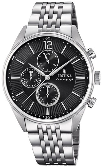 Festina Herreklokke F20285 4 Sport Sort/Stål Ø42 mm