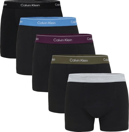 Calvin Klein Relaxed Fit Trunk 5Pk BLACK BODIES W BLACK HARBOR MIST D M