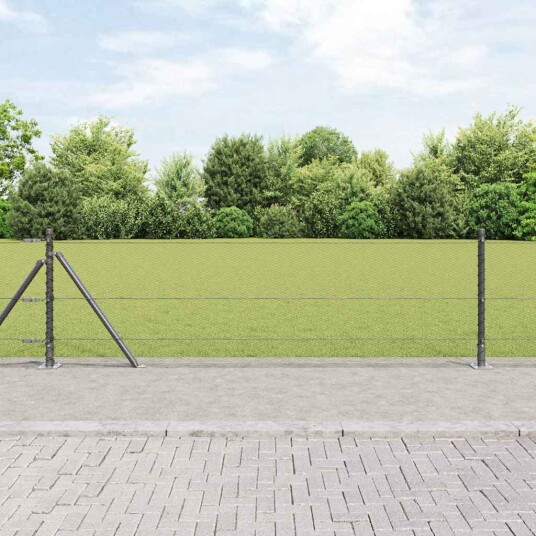 Gjerde med innlegg. Grå 0.4 x 25 m PVC belagt stål