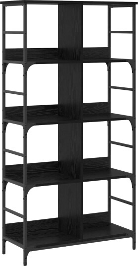 vidaXL Bokhylle Svart eik 78,5 x 33 x 153 cm metall PB