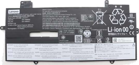 Lenovo Batteri Til Bærbar Pc Litiumion 4-Cellers 3695 Mah 57 Wh 5B11M90057