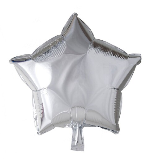 Folie ballong Sølv 46 cm - Stjerne