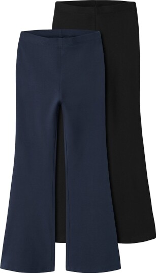 Name It Bukser 2 pack NkfVivii Navy Blazer/Black Name It 12 år (152) Bukser bomull Blå Svart