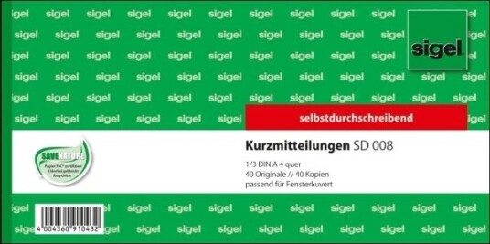 Sigel Sd008 Grønn 1/3 A4 Q 80 Ark