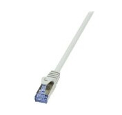 LogiLink PrimeLine - Koblingskabel - RJ-45 (hann) til RJ-45 (hann) - 15 m - SFTP, PiMF - CAT 7 - halogenfri, formstøpt, uten hindringer - grå
