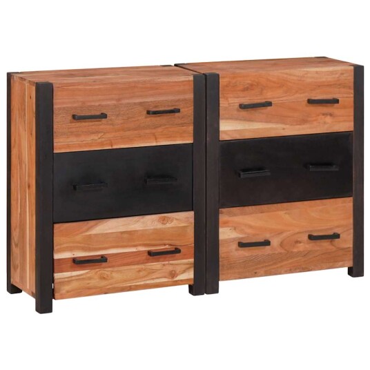 Serviesskap 3 pcs Brun 110 x 30 x 75 cm Massivt akasietre