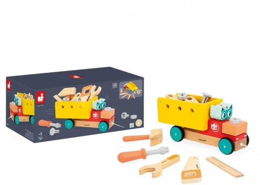 Janod Brico"Kids Pull Along DIY Lastebil 14 Deler Janod Brico"Kids Pull Along DIY Lastebil 14 Deler
