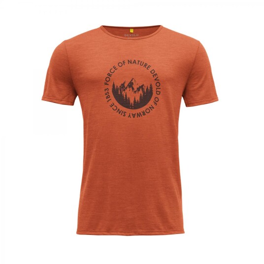 Devold  Leira Merino 130 Tee Man Herre, 087A BRICK, 2XL