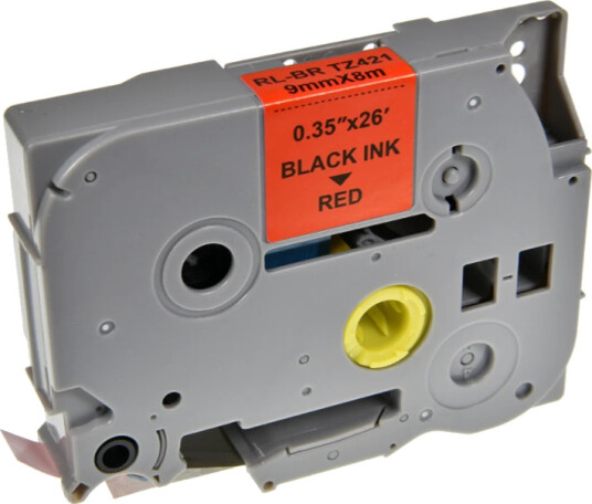 TB TZE-421 P-Touch Tape Sort på Rød 9mm (8m) erstatter Brother TZE-421