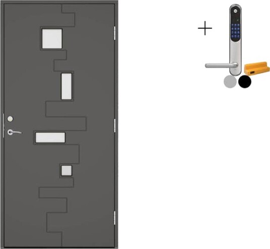 Ytterdør Swedoor Advance-Line Statement Flow med Yale Doorman Classic Home