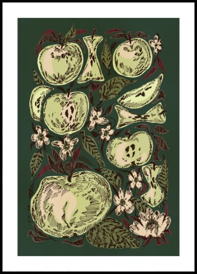 Sketched Green Apples Plakat / 50x70