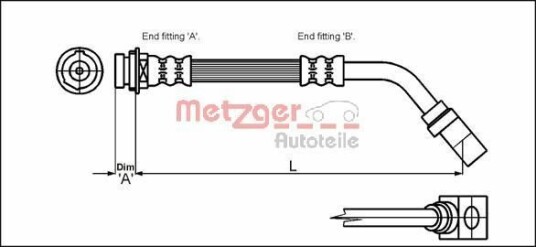 Bremseslange METZGER 4114751 Bremseslange METZGER 4114751