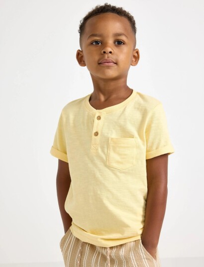 Lindex Top In Slub Jersey   Yellow   98/104