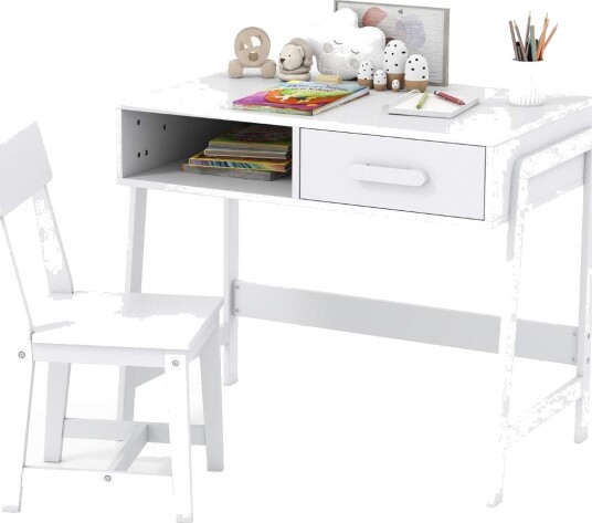 Sett med skrivebord og stoler for barn – tre oppbevaring ergonomisk design