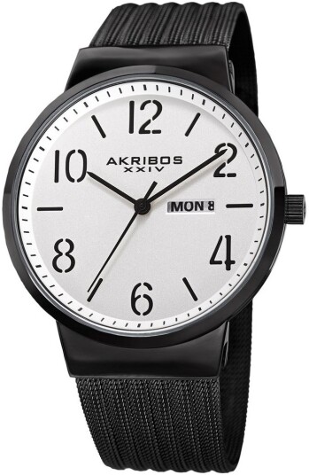 Akribos XXIV Herreklokke AK996BK Sølvfarget/Stål Ø42 mm Akribos XXIV Herreklokke AK996BK Sølvfarget/Stål Ø42 mm