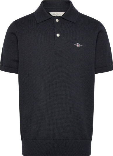 Gant Kids Shield Knitted Ss Polo   Navy   152