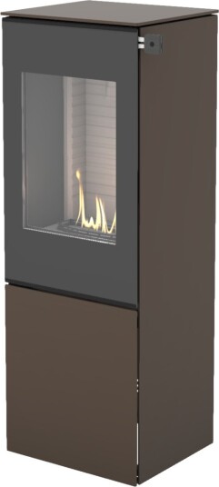 Nexo 120 mocca frittstående biopeis med glassdør