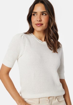 VILA Vidalo O-Neck S/S knit top White Alyssum S