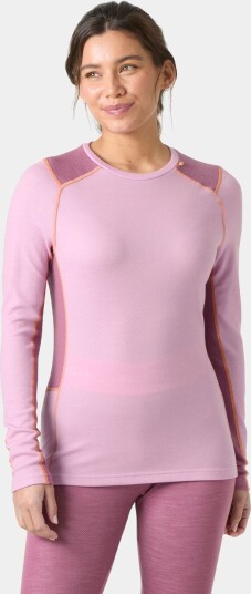Helly Hansen Dame Lifa Merino Mellomvekt Crew Basislag Rosa S