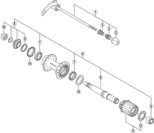 Shimano Dura Ace låsemutter høyre til baknav FH-7801
