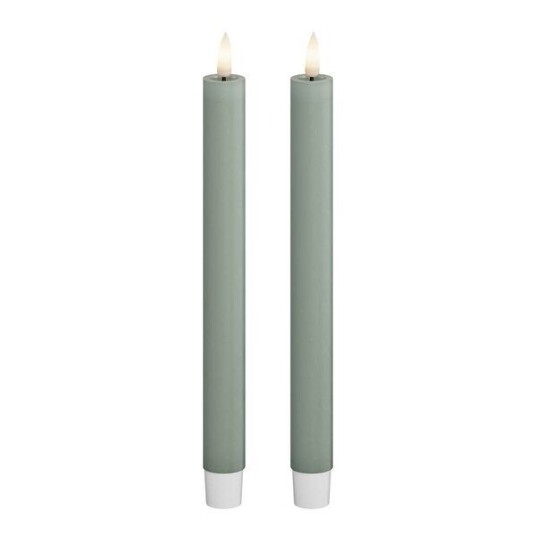 DeluxeHomeart   LED kronelys 2,2 x 24 cm 2 stk salvie grønn