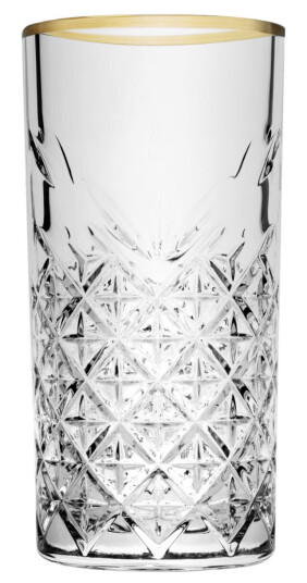 Pasabahçe Longdrinkglass Timeless 29.5cl 6.7x14.3 cm  Transparent/Gullfarge 4 Stykk 