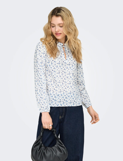 ONLY Onlroanne L/S Top Wvn Noos   White   M