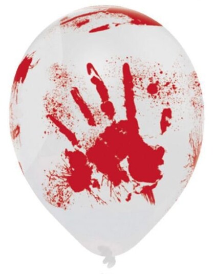 Amscan 6 stk Blodig Håndavtrykk Ballonger 25,4 cm 9901272
