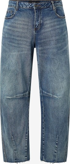 Zizzi Jeans Jtinted Barrel Jeans Blå