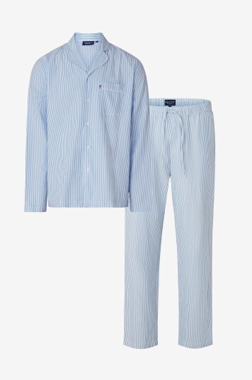 Lexington   Icons Eddie Cotton Light Oxford pyjamas   Blå