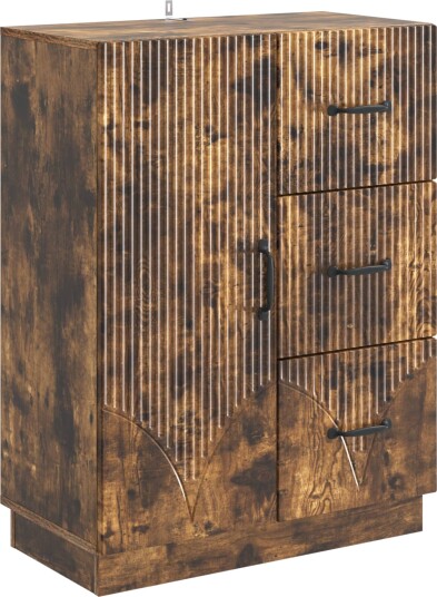 Serviesskap med skuff Røkt Eik 66 x 34,5 x 87 cm Konstruert tre Serviesskap med skuff Røkt Eik 66 x 34,5 x 87 cm Konstruert tre