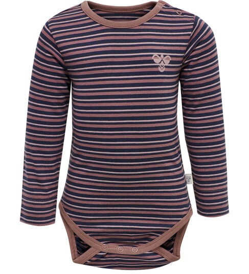 Hummel Body L/æ HmlSølv Rose Taupe 3 år 98 Langermet Body Lilla Rosa