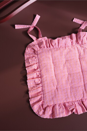 Jotex Sittepute Laget Av Seersucker 2pakke Rosa/fersken SOFIE 223229201382