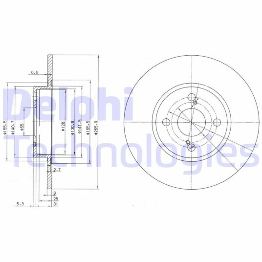 Bremseskive DELPHI BG3186 Bremseskive DELPHI BG3186