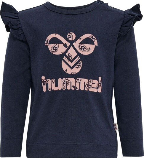 Hummel Genser hmlArtemis Black Iris/Rosa m. Logo/Volanger Hummel 1 år (80) Genser Blå