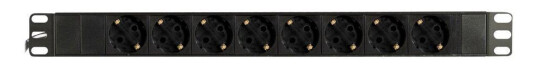 DELTACO Cable branch with 8xCEE 7/4 socket 1xCEE 7/7 prick protection black
