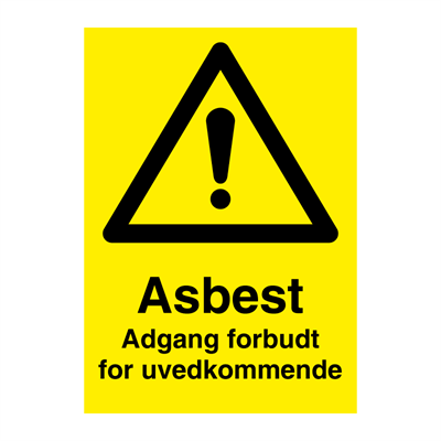 Jo Safety Asbest Adgang forbudt for uvedkommende skilt Plast A4 (297 x 210 mm) Fareskilt 6307077PA4