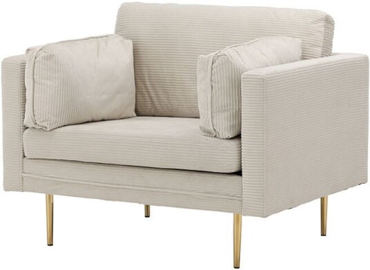 Boom lenestol fløyel beige.