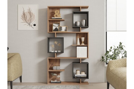 Icardi Bokhylle 90 cm Brun/Antrasitt Icardi Bokhylle 90 cm Brun/Antrasitt